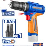 CORDLESS IMPACT DRILL 12V 0-400/0-1500RPM 2-SPEED GEAR WCDS5681