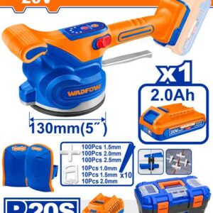 CORDLESS TILE VIBRATION MACHINE 20V (INCLUDE - 2.0 AH BATTERY, CHARGER, KNEEPADS, TILE SPACER, TILE LEVELER INSERT) WTVM1D128