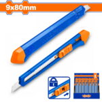 SNAP-OFF BLADE KNIFE-BLADE (9MM X 80MM) WITH FLAT PUSH BUTTON WSK2902