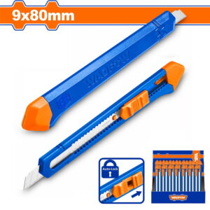 SNAP-OFF BLADE KNIFE-BLADE (9MM X 80MM) WITH FLAT PUSH BUTTON WSK2902
