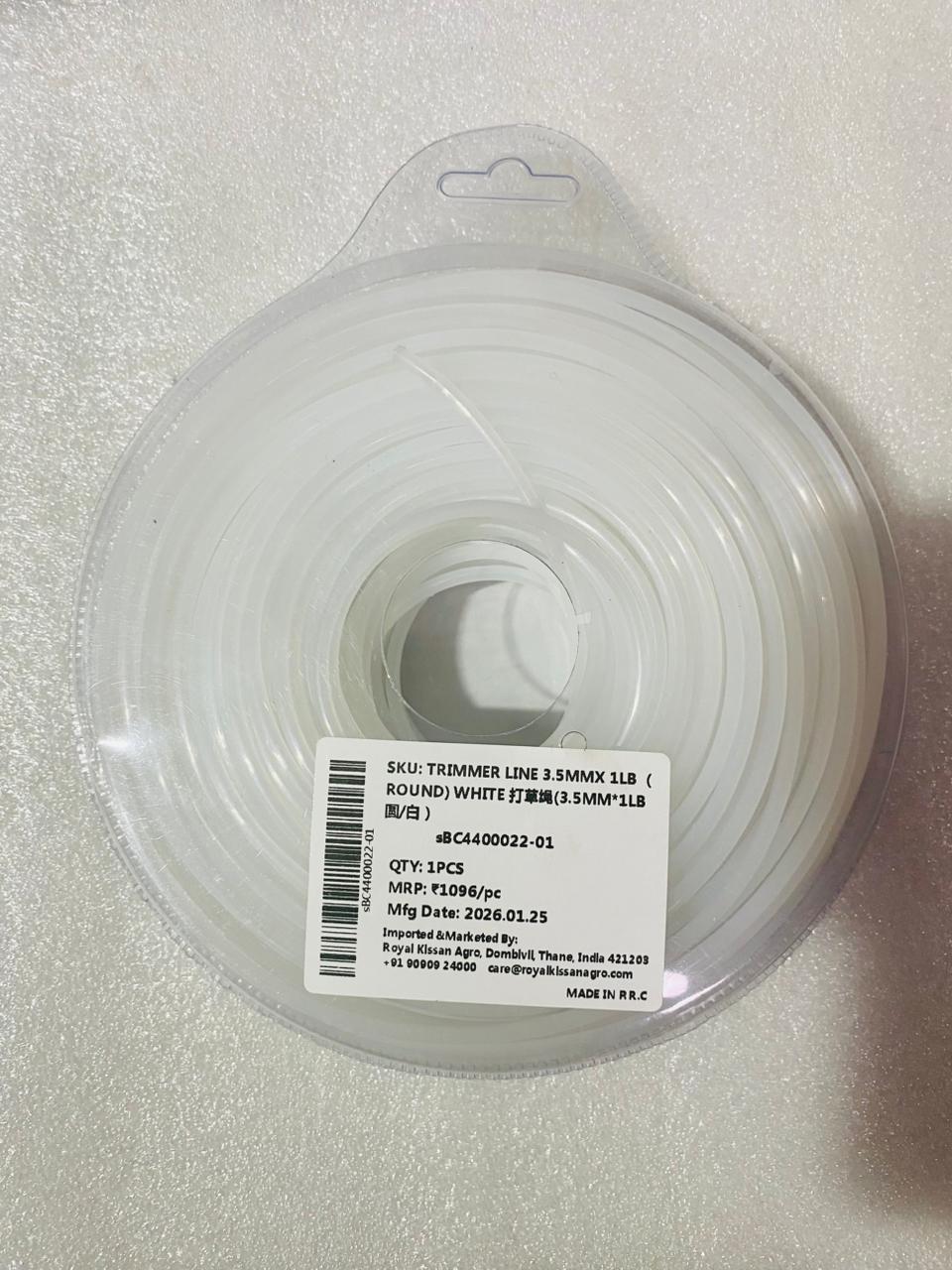 TRIMMER LINE 3.5MM*1LB (ROUND) WHITE RK-TL-10