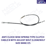 ANTI CLOCK WISE SPRING TYPE CLUTCH CABLE B WITH ADJUST BOLT (1.01M/BOLT SIZE 6MM) 171